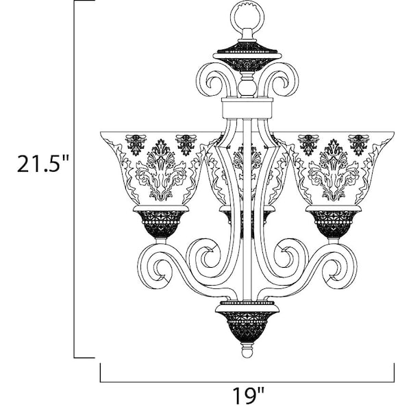 Symphony 3-Light 19 Wide Oil Rubbed Bronze Chandelier